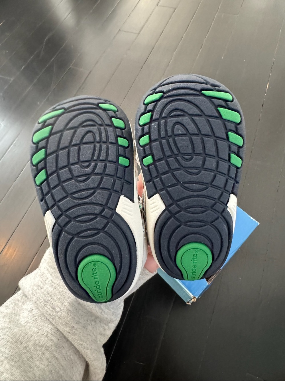 Stride Rite White, Gray & Green Toddler Sneakers - Picture 6 of 6